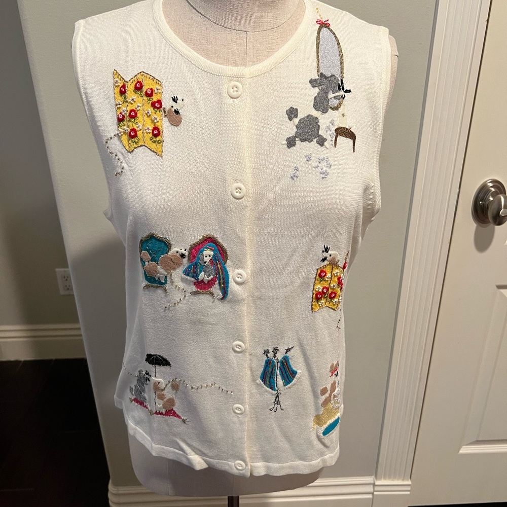 Kids White and blue color Embroidered Button-Up Top